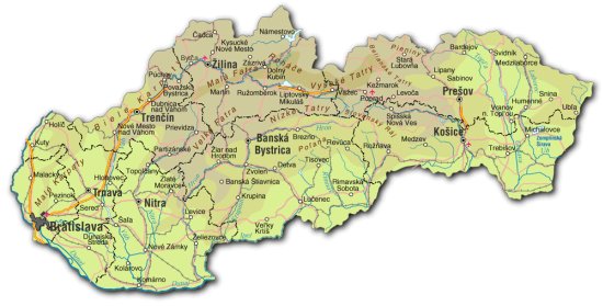 mapa Slovenska